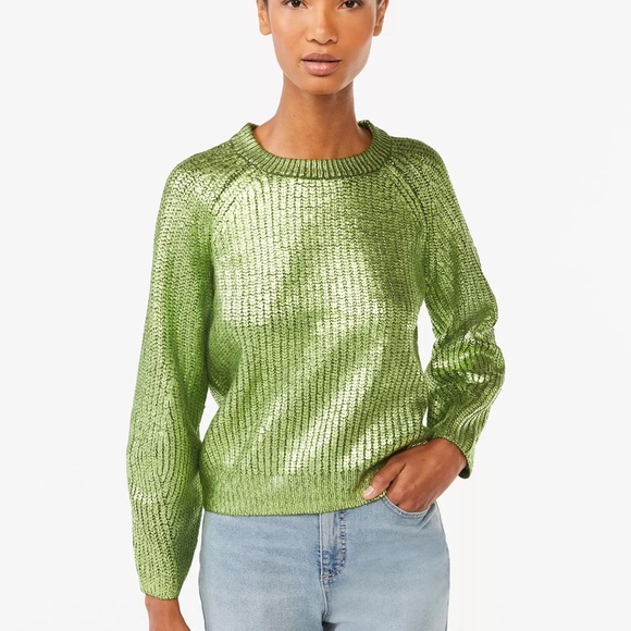 Scoop metalic green sweatwer, XXL - Picture 6 of 7